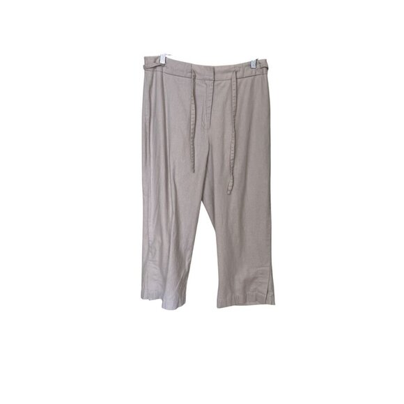 Christopher &‎ Banks  Wrinkle Free Linen Blend Cropped Pants Sz  8 Beige Beachy - Picture 1 of 10